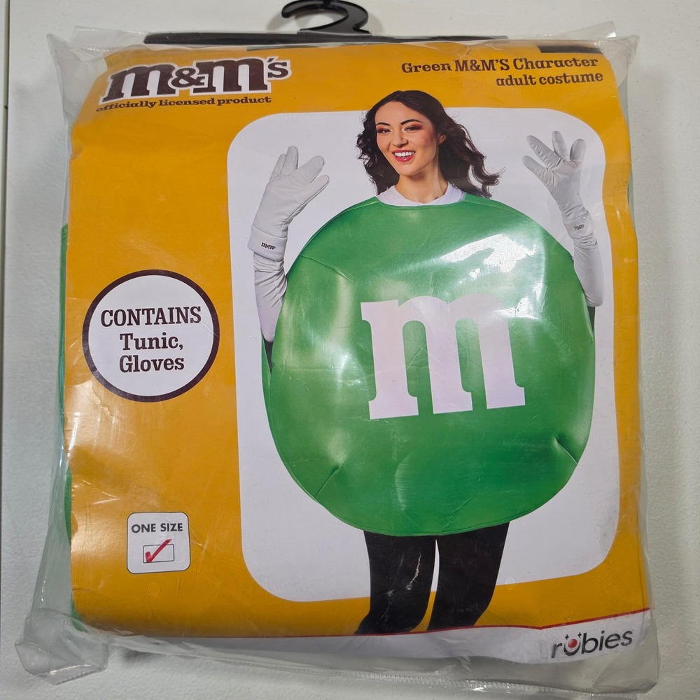 Rubies Green M&M'S Character Adult Costume Tunic and Gloves One Size 1000794